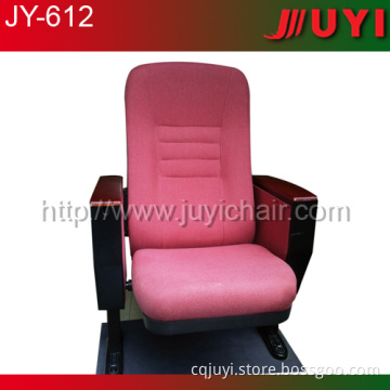 JY-612 factory price auditorium seating design with writing pad tip up fabric seat